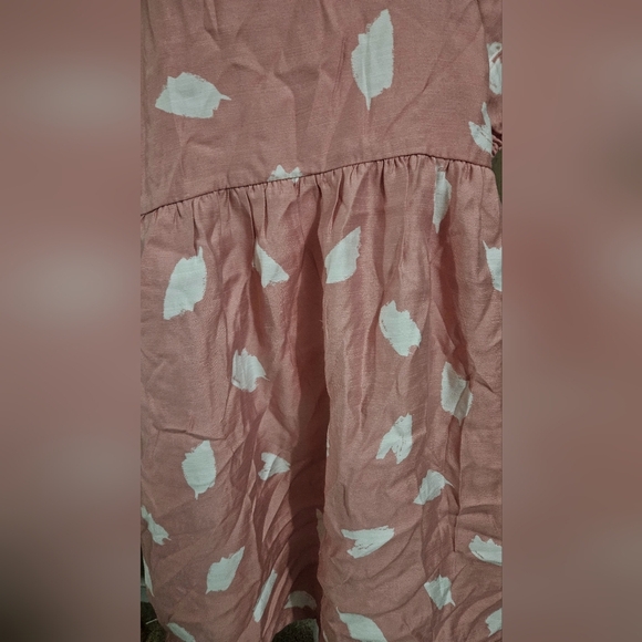 ANN TAYLOR LOFT Brushstroke Square Neck Swing Dress in pink/white. Size L NWT - Picture 9 of 15